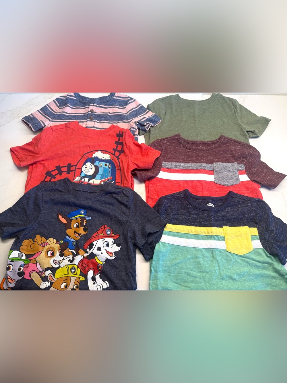 Boys 4T Old Navy Shirt Bundle Paw Patrol Thomas 6 Piece Lot